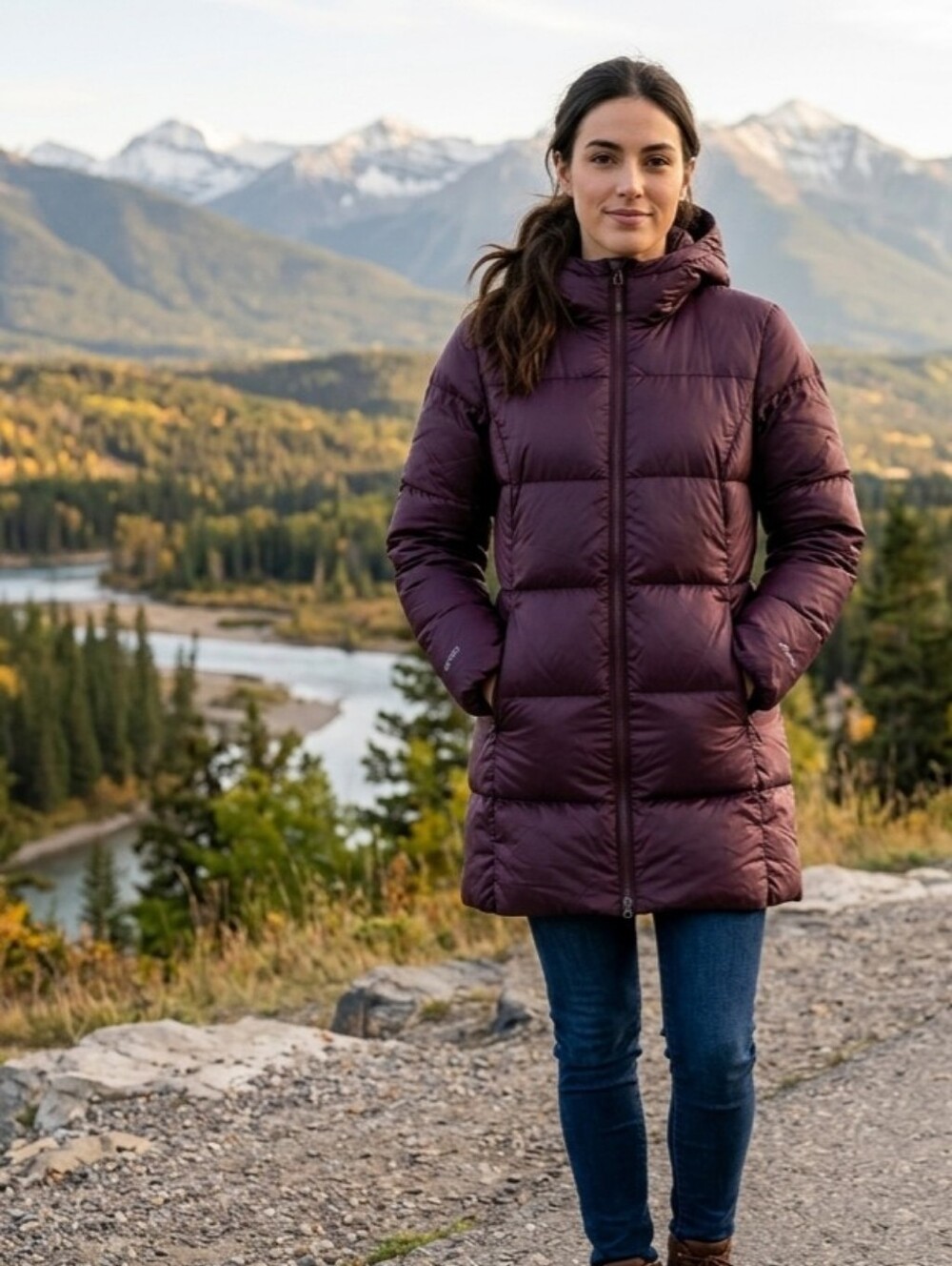 Eddie Bauer EB550 Women's Luna Peak Down Parka - Plum